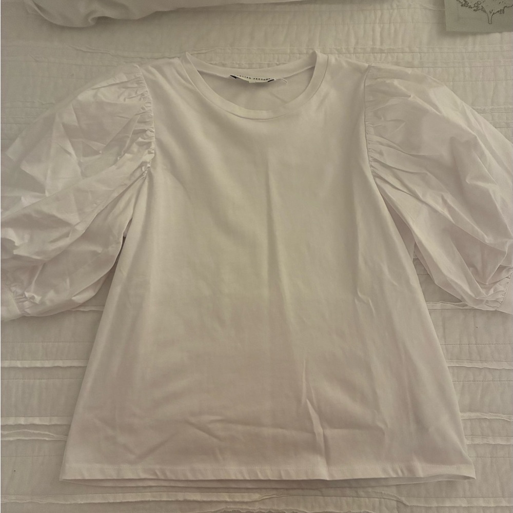 English Factory White Puff Sleeved Top